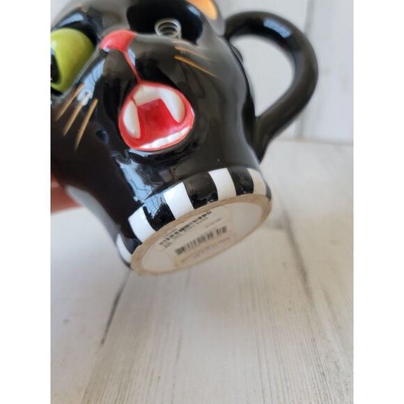 Dept 56 34599 AS IS Black‎ cat mug google eyes Halloween home decor - Picture 4 of 7